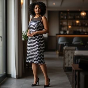 Sleeveless Sequin Dress. Size:16